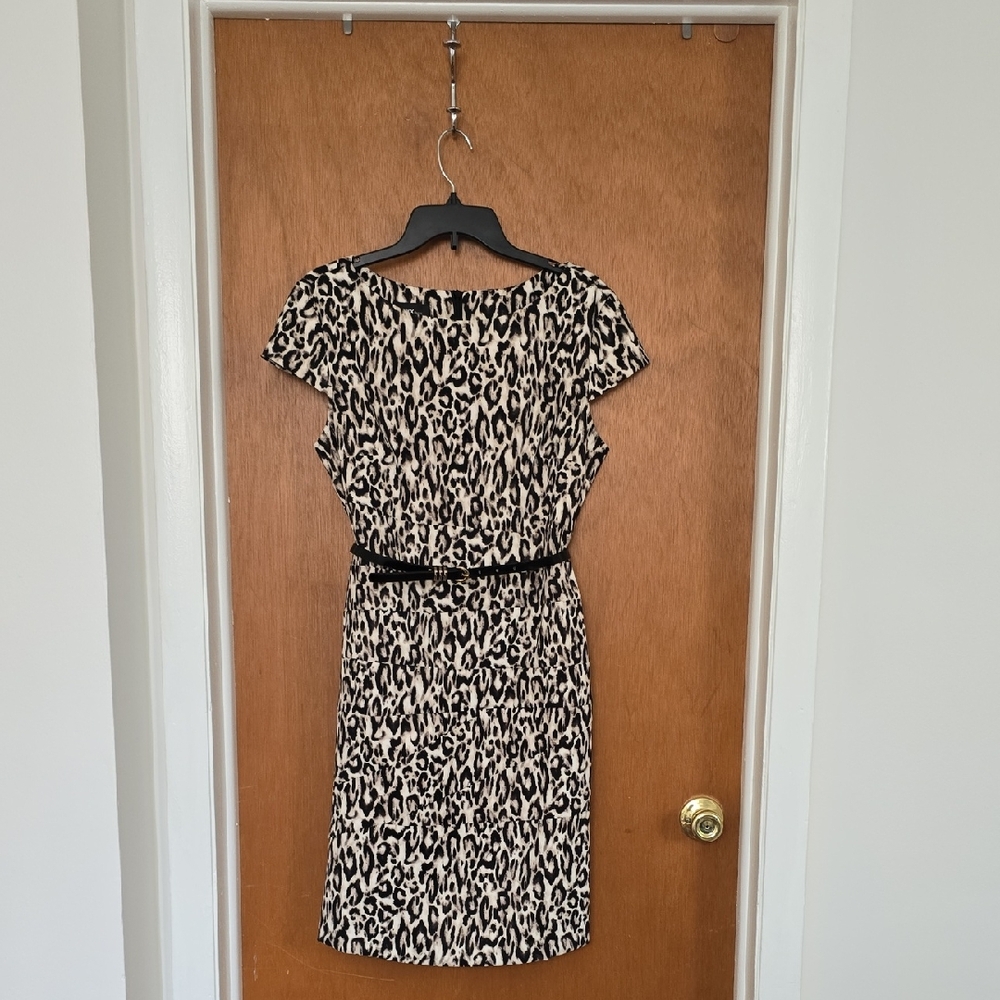 Alyx Black and Cream Animal Print  Dress